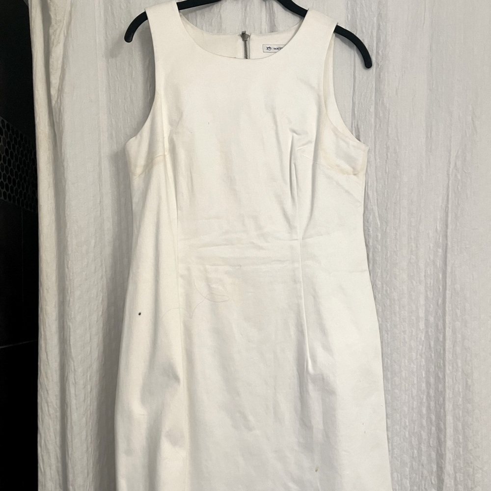Southern Tide Scallop White Shift Dress